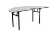 WOODSIDE Halfmoon Table DLX - Grey Colour - 1500(W) x 750(D) x 760(H)