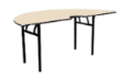 WOODSIDE Halfmoon Table DLX - Beech Colour - 1800(W) x 900(D) x 760(H)