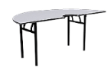 WOODSIDE Halfmoon Table DLX - Grey Colour - 1800(W) x 900(D) x 760(H)