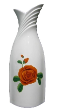 The White Collection Candle Holder / Vase Decal Orange Rose.