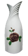 The White Collection Candle Holder / Vase Decal Purple Rose.