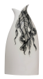 The Classic Black And White Vase Collection Rose Bud Series Hand Painted Ferns.