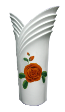 The White Collection Candle Holder / Vase Decal Orange Rose.