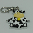 Cow Themed Zipper Charm Keychain