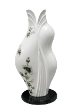 The Classic Black And White Collection Kebaya Sculpture Lamp Series 03 Hand Painted Morning Glory Motif.