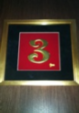 Numerology No.3 Plate Number in Pewter & 24k Gold Plated