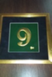 Numerology No.9 Plate Number in Pewter & 24k Gold Plated