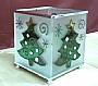 X'MAS TREE GLASS CANDLE HOLDER (L)