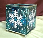 X'MAS SNOW GLASS CANDLE HOLDER (L)