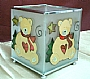 X'MAS BEAR GLASS CANDLE HOLDER